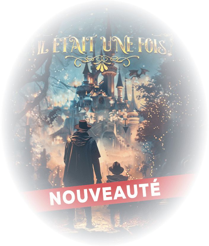 Il était une fois - escape game-mise en avant Un père et son fils s'avancent vers un château. Ils vont faire l'escape game Il était une fois chez John Doe Bordeaux.